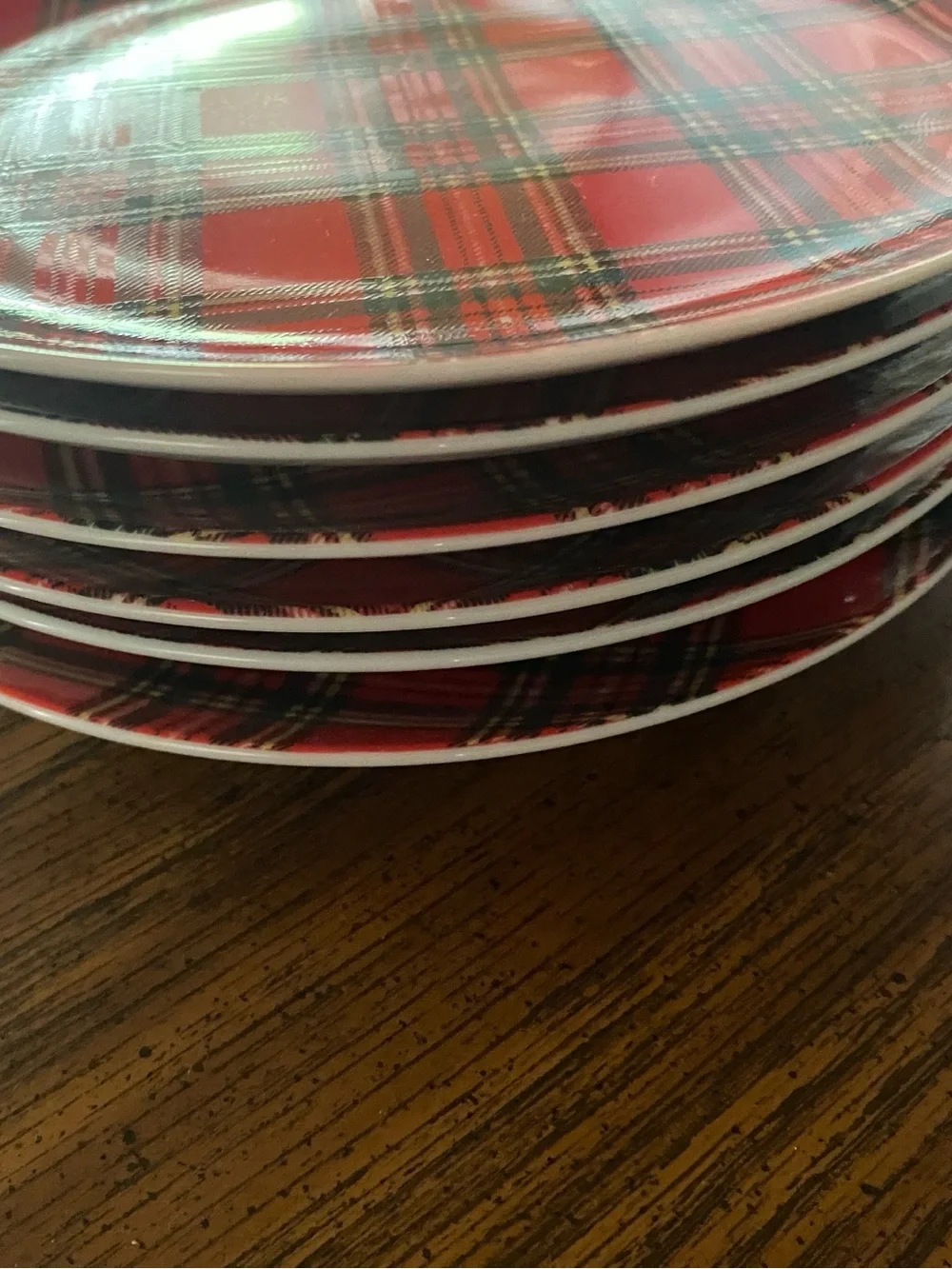 Pier 1 Imports Tartan Plaid Salad Dessert Plates 8.5